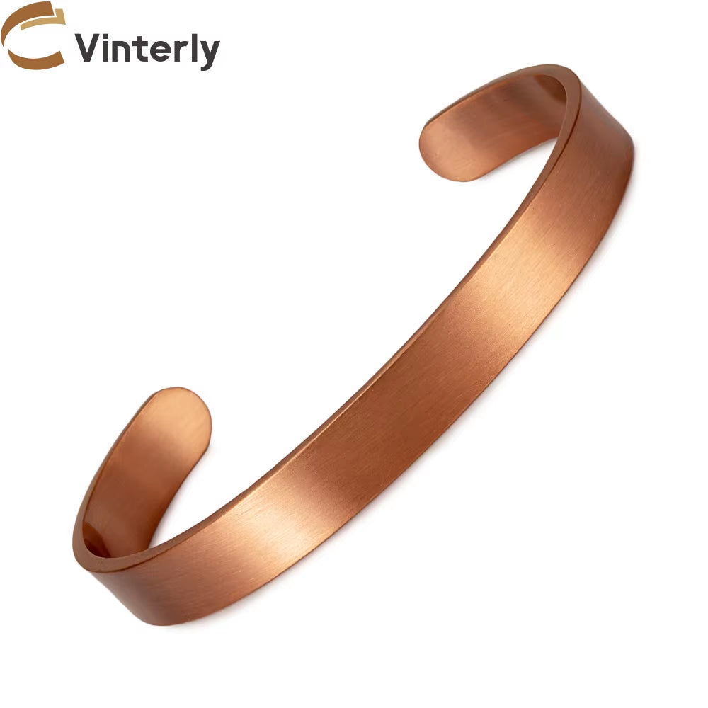 Pure Copper Adjustable Cuff Bracelet for Men & Women