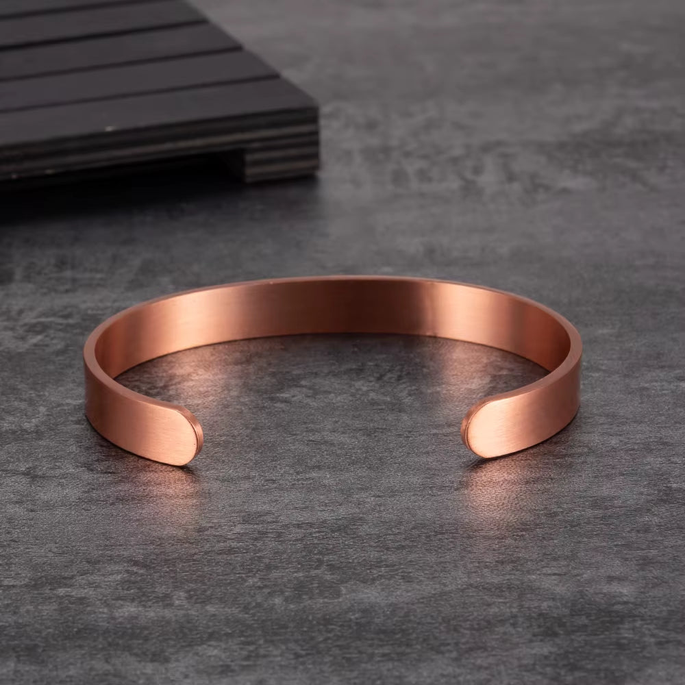 Pure Copper Adjustable Cuff Bracelet for Men & Women